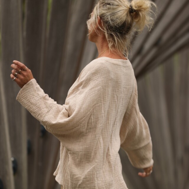 Quintessence - Blouse Naomie - double gaze de coton ficelle chiné