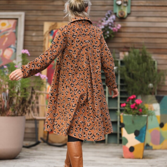 Quintessence - Robe Carole – Velours milleraies léopard