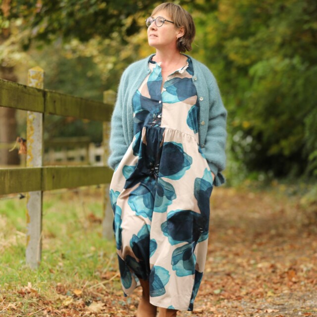 Quintessence - Robe Aurélia – satin de coton Jardin d’Hiver