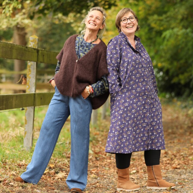 Quintessence - Robe Yuna - Velours milleraies Éclats de myosotis