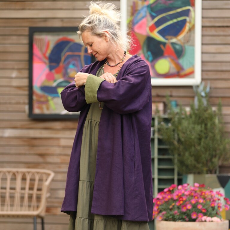 Quintessence - Veste Lisandre prune/vert pomme