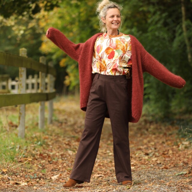 Quintessence - Pantalon Nestor - Coton/lin chocolat