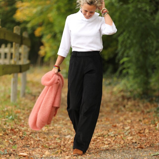 Quintessence - Pantalon Nestor - velours côtelé noir