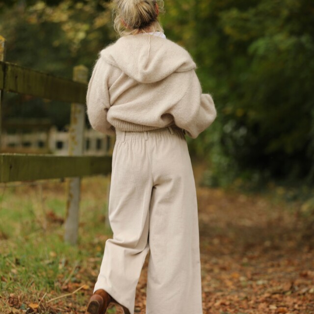 Quintessence - Pantalon Alex - Velours côtelé blanc cassé