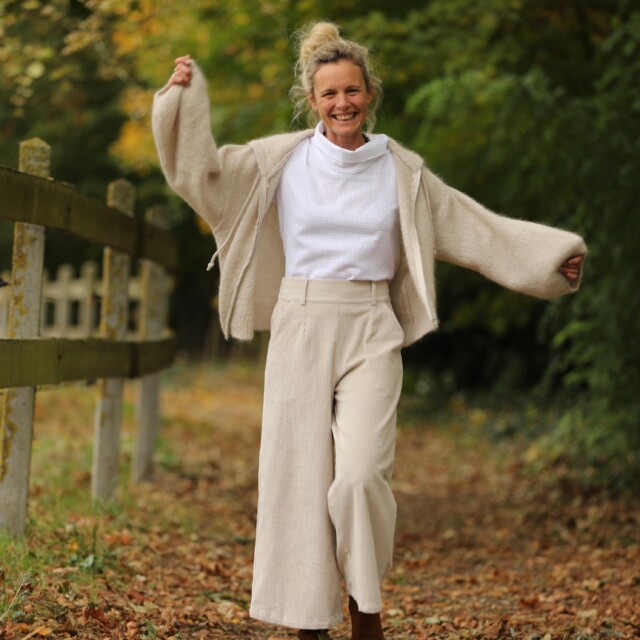 Quintessence - Pantalon Alex - Velours côtelé blanc cassé