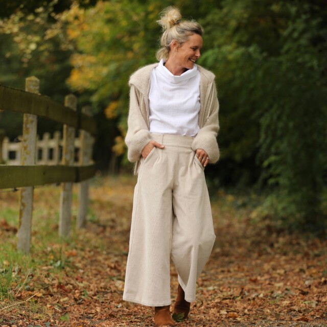 Quintessence - Pantalon Alex - Velours côtelé blanc cassé