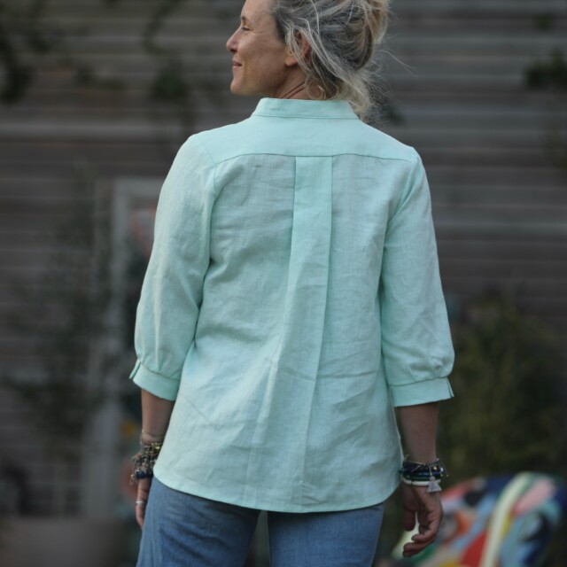 Quintessence - Blouse Isabeau - lin vert pep's