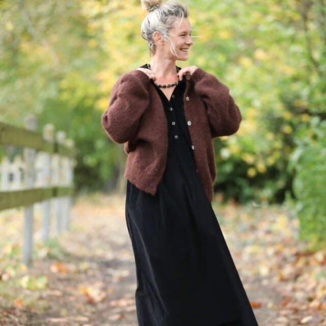 Quintessence - Robe Aurélia - velours côtelé noir