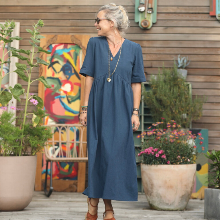 Quintessence - Robe Edonie - coton lavé marine