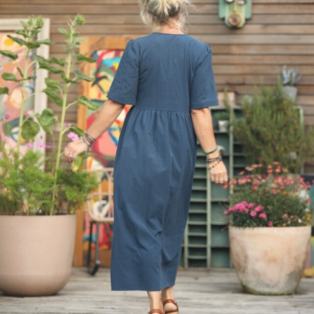 Quintessence - Robe Edonie - coton lavé marine