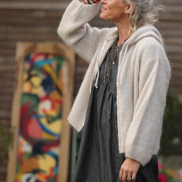 Quintessence - Gilet capuche Tulia - Ficelle