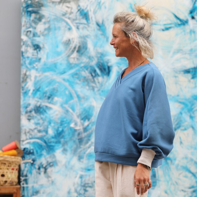 Quintessence - Sweat Ferdinand - bleu officier - version courte
