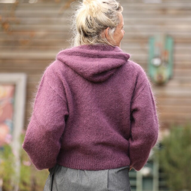 Quintessence - Gilet capuche Tulia - Prune
