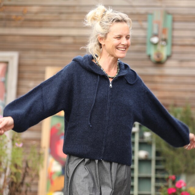 Quintessence - Gilet capuche Tulia - Marine