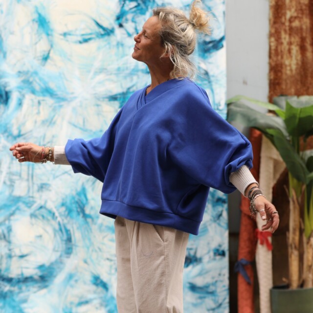 Quintessence - Sweat Ferdinand - bleu majorelle - version courte