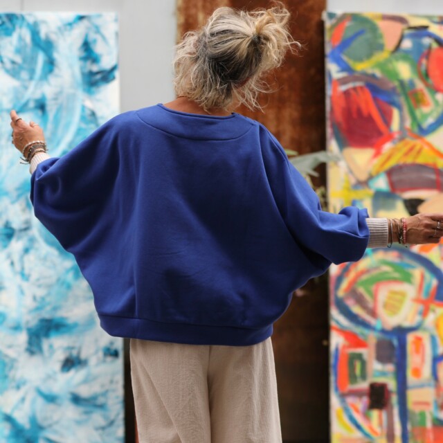 Quintessence - Sweat Ferdinand - bleu majorelle - version courte