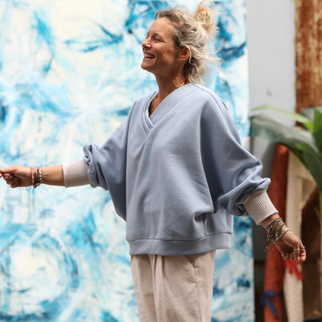 Quintessence - Sweat Ferdinand - bleu céleste - version courte