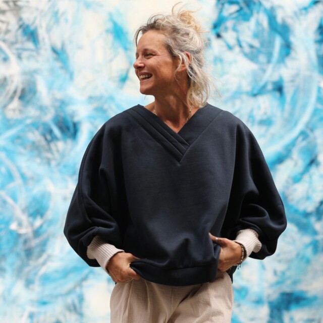 Quintessence - Sweat Ferdinand - bleu marine - version courte