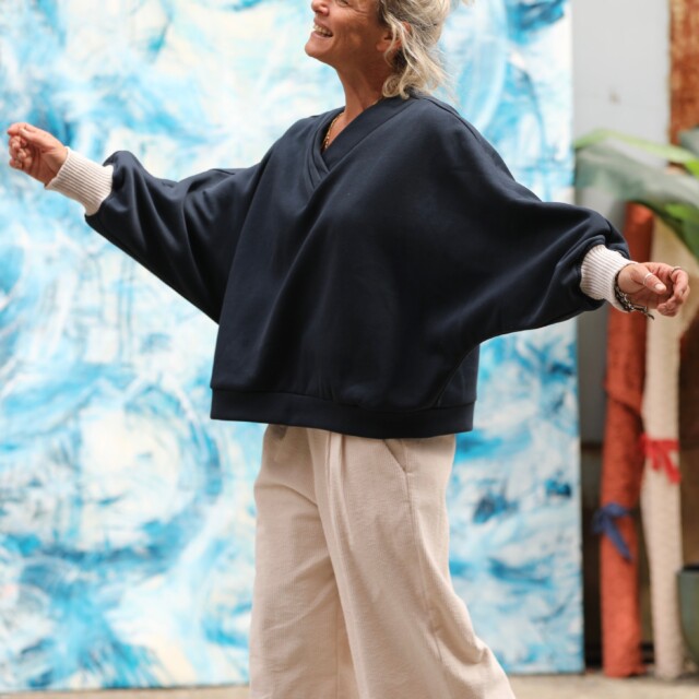 Quintessence - Sweat Ferdinand - bleu marine - version courte