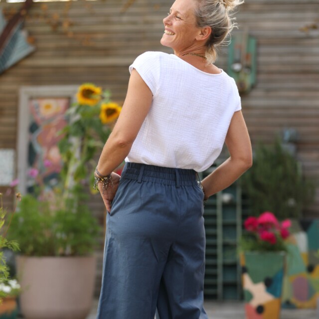Quintessence - Blouse Sidonie triple gaze de coton blanche