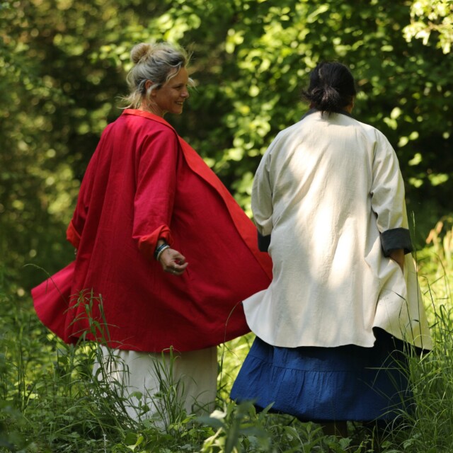 Quintessence - Veste Lisandre lin rouge/orange