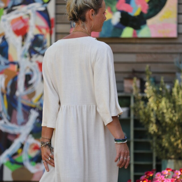 Quintessence - Robe Kalaya - viscose/lin ficelle