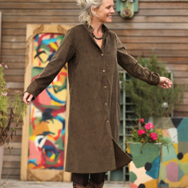 Quintessence - Robe Yuna - velours côtelé moka