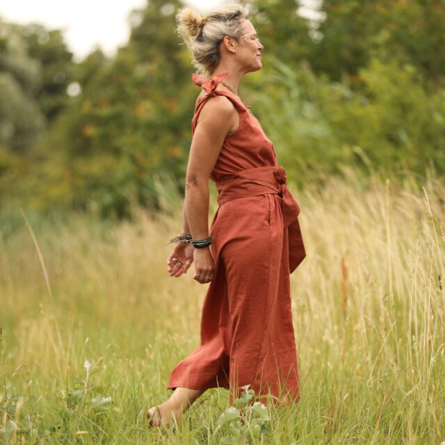 Quintessence - Ceinture Anita - lin terracotta