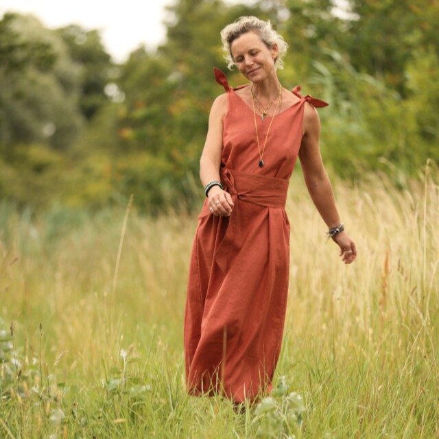 Quintessence - Ceinture Anita - lin terracotta