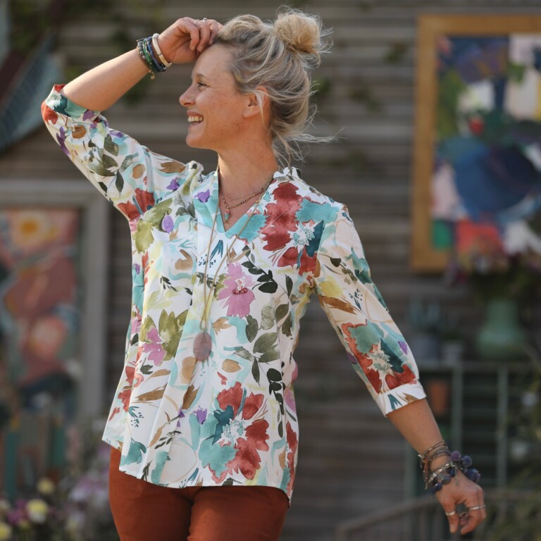 Quintessence - Blouse Isabeau - satin de coton Aquarelle