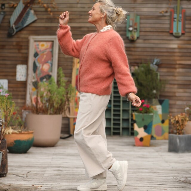 Quintessence - Gilet Sélène - Rose pamplemousse