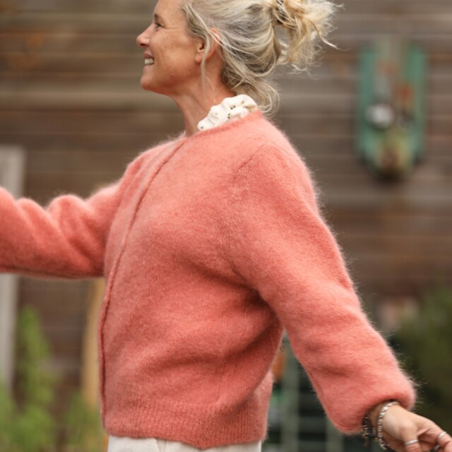 Quintessence - Gilet Sélène - Rose pamplemousse