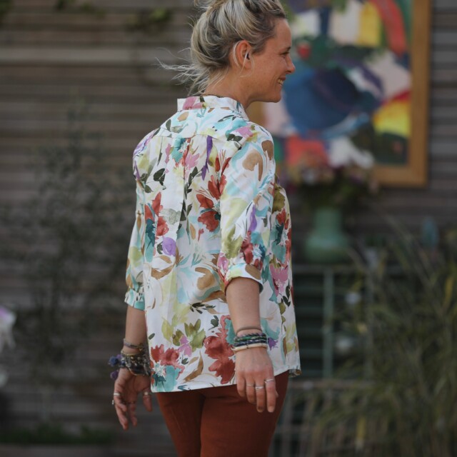 Quintessence - Blouse Isabeau - satin de coton Aquarelle