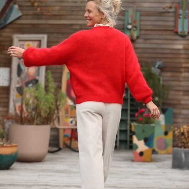 Quintessence - Gilet Sélène -Rouge éclat