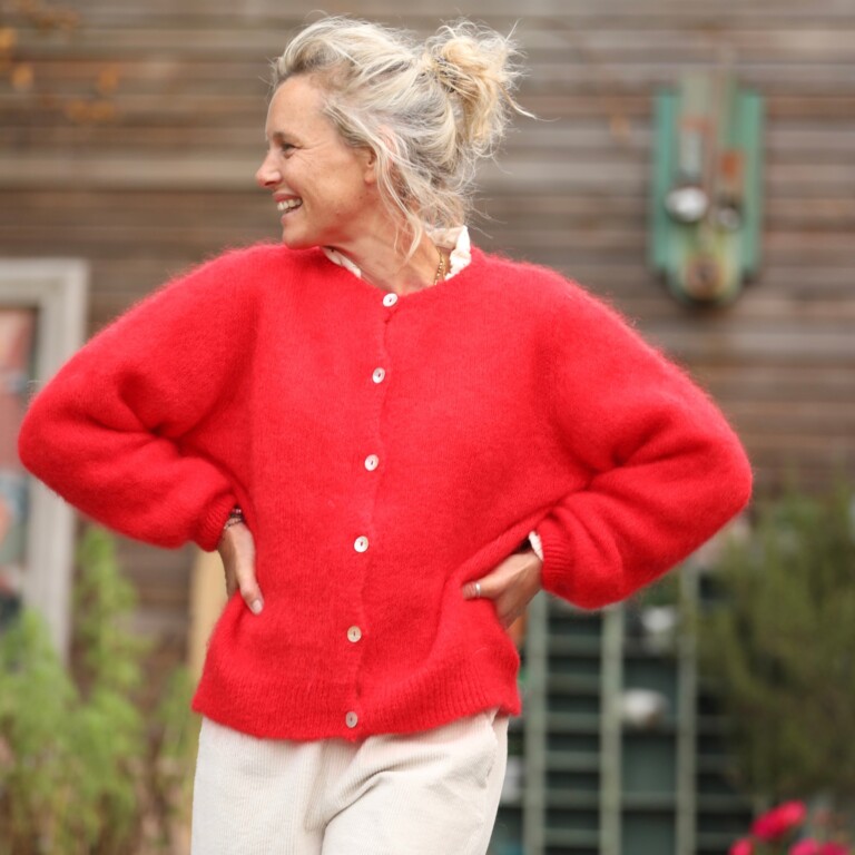 Quintessence - Gilet Sélène -Rouge éclat