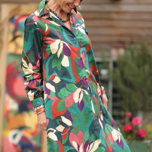 Quintessence - Robe Pensée - Satin de coton Couleurs de saison