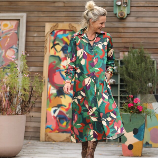 Quintessence - Robe Pensée – Satin de coton Couleurs de saison