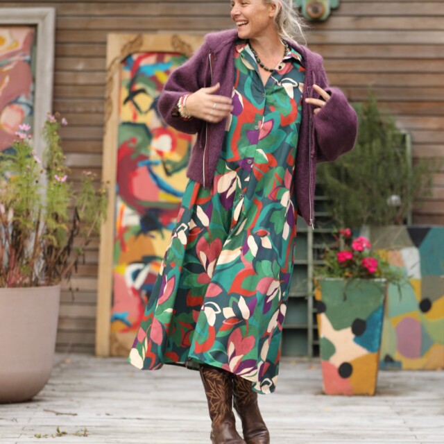 Quintessence - Robe Pensée - Satin de coton Couleurs de saison