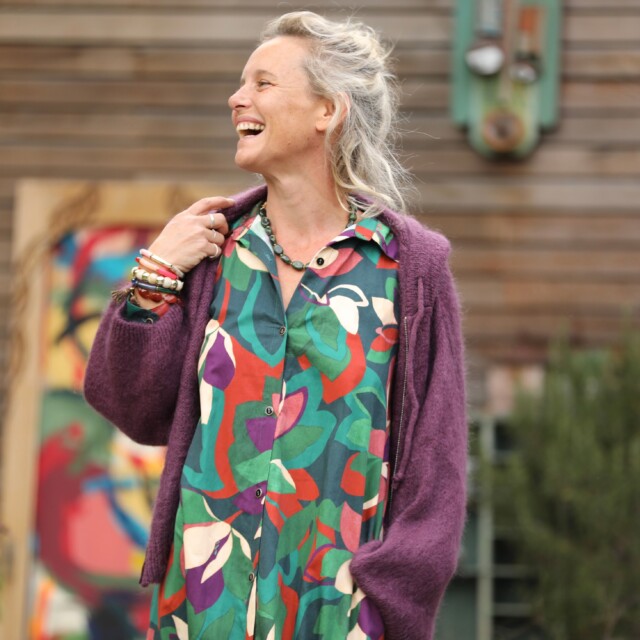 Quintessence - Robe Pensée - Satin de coton Couleurs de saison