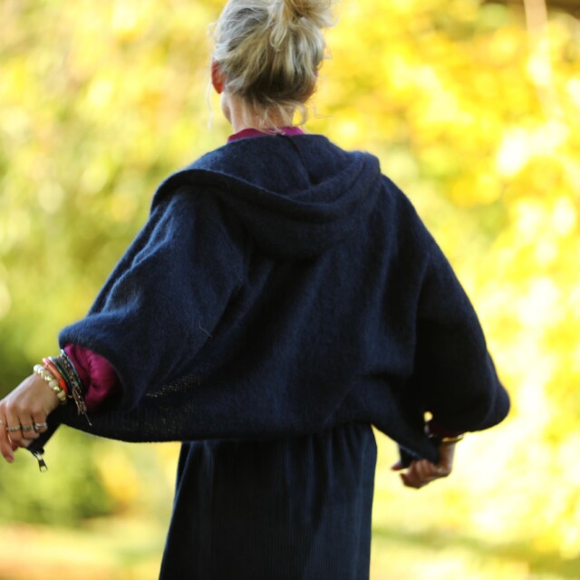 Quintessence - Gilet capuche Tulia - Marine