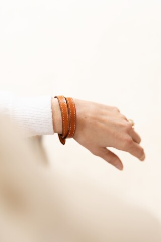 Daguet - Bracelet deux tours – Camel
