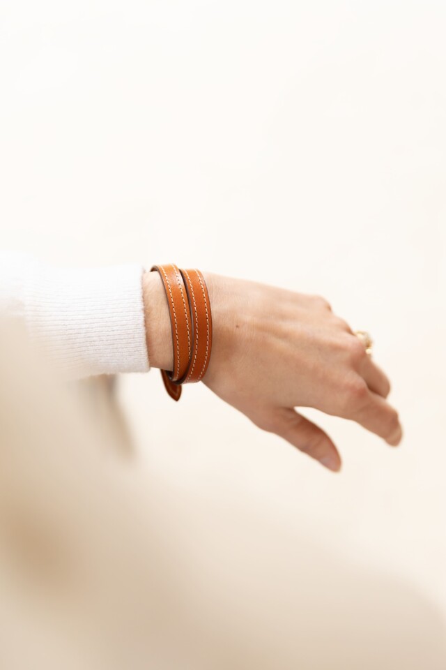 Daguet - Bracelet deux tours – Camel