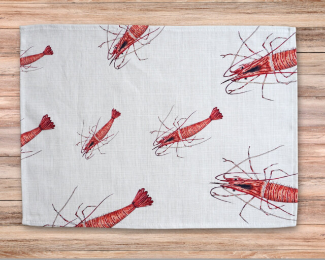 varek.illustrations - Set de table en coton enduit : Crevette