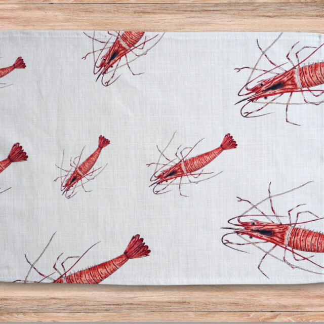 varek.illustrations - Set de table en coton enduit : Crevette