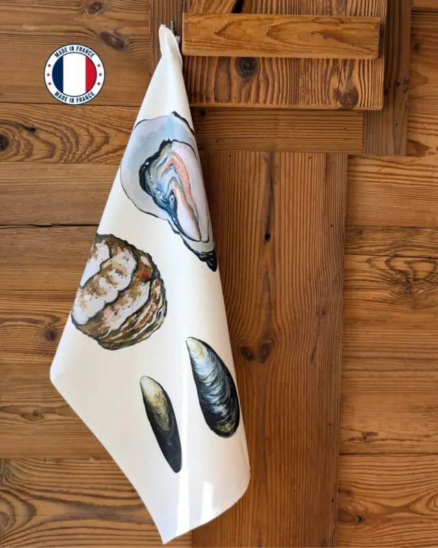 Varek Illustations - Torchon 100% coton : Les Coquillages