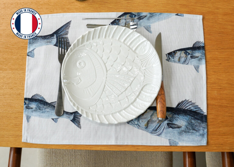 varek.illustrations - Set de table en coton enduit : Le Bar