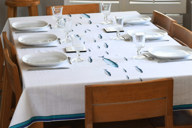 varek.illustrations - Nappe en coton rectangulaire 250 x 160 cm