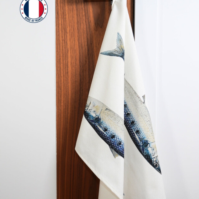 varek.illustrations - Torchon 100% coton : Les Sardines