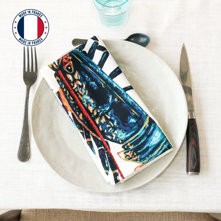 varek.illustrations - Serviette de table en coton : Homard
