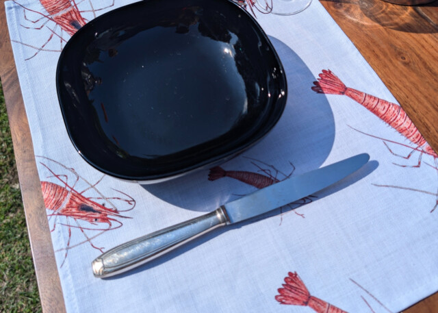 varek.illustrations - Set de table en coton enduit : Crevette